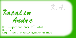 katalin andre business card